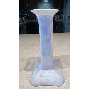 Vintage HR Selb Bavaria Opalescent Oil Spill Luster Candlestick EUC Rare Signed